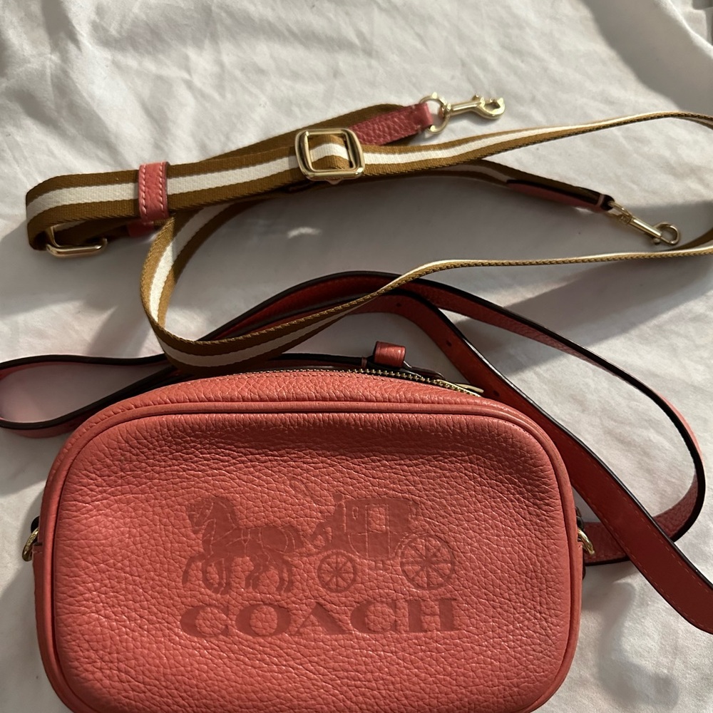 Coach Pink Leather Crossbody Bag with Gold Hardware